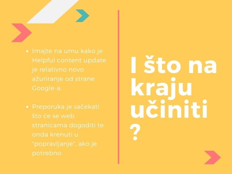 zaključak što učiniti us slučaju Google Helpful Content Update-a 